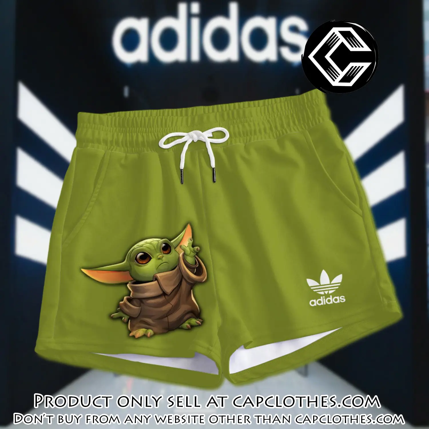 Premium baby yoda in adidas women shorts lady beach shorts wms1076 cc1925110